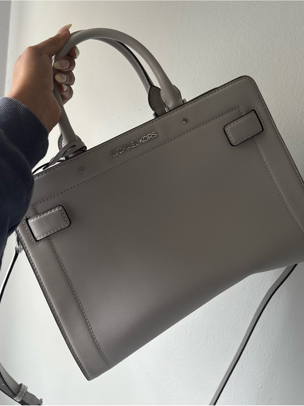 Michael Kors Gray Saffiano Leather Tote Satchel